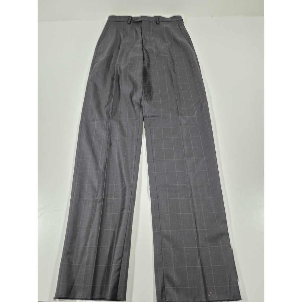 Zanieri Suit Pants Mens 30x36 Navy Windowpane Made Italy Formal Dress